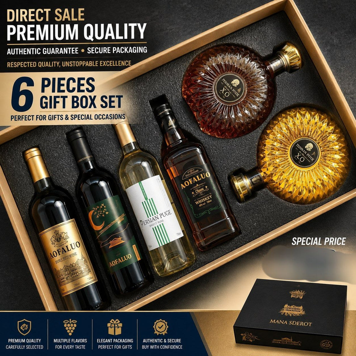 Premium Wine & Whiskey Gift Box Set - PRE-ORDER