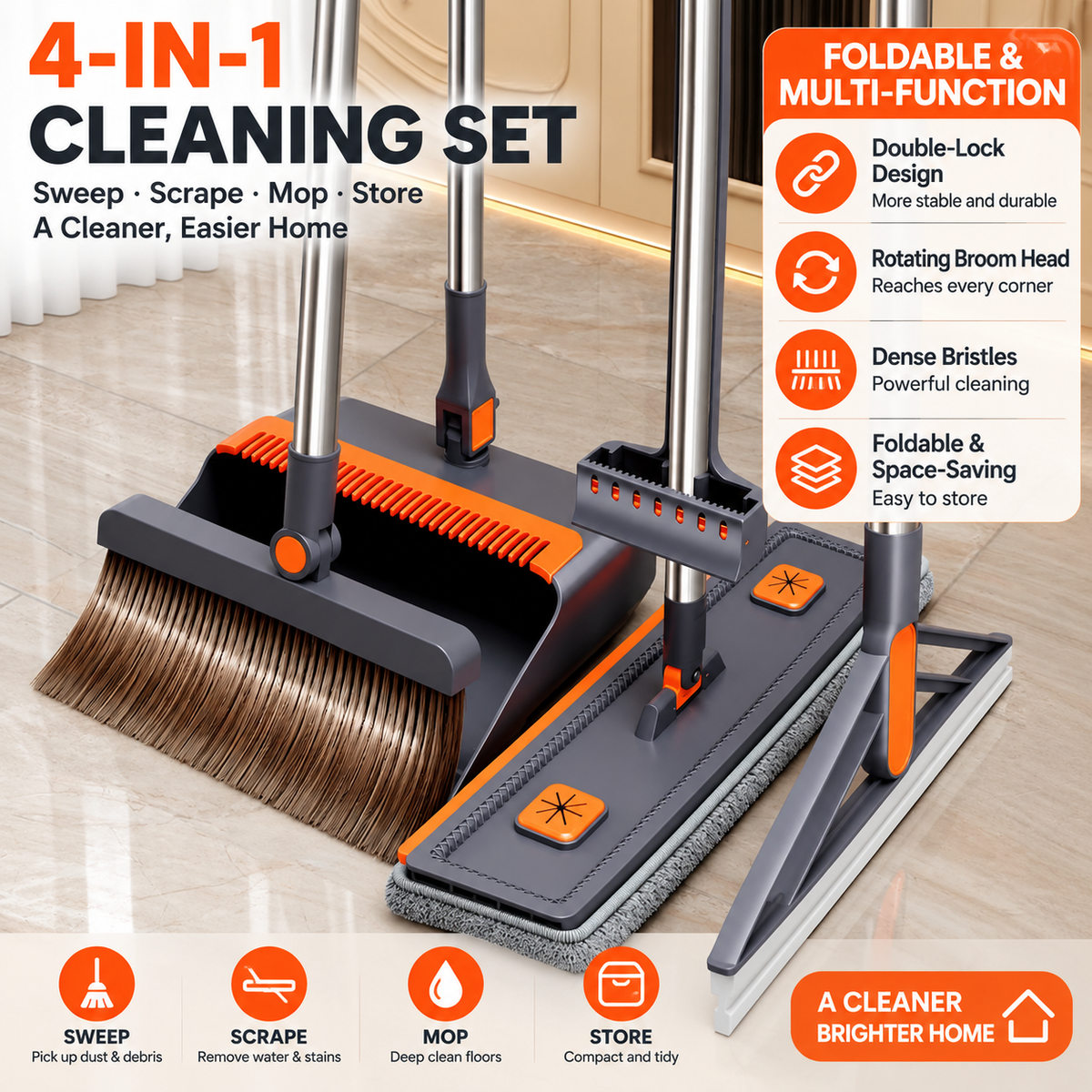 4-Piece Foldable Cleaning Set - PRE-ORDER